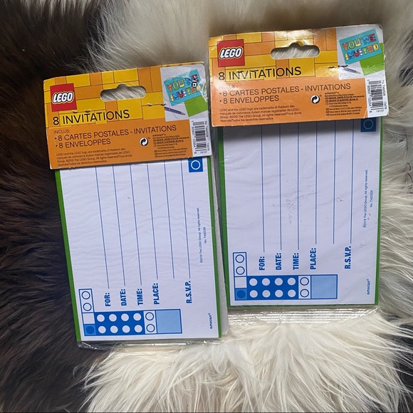 LEGO “YOU’RE INVITED” Postcard Invitations Birthday Set of 2 Packs - Picture 2 of 4